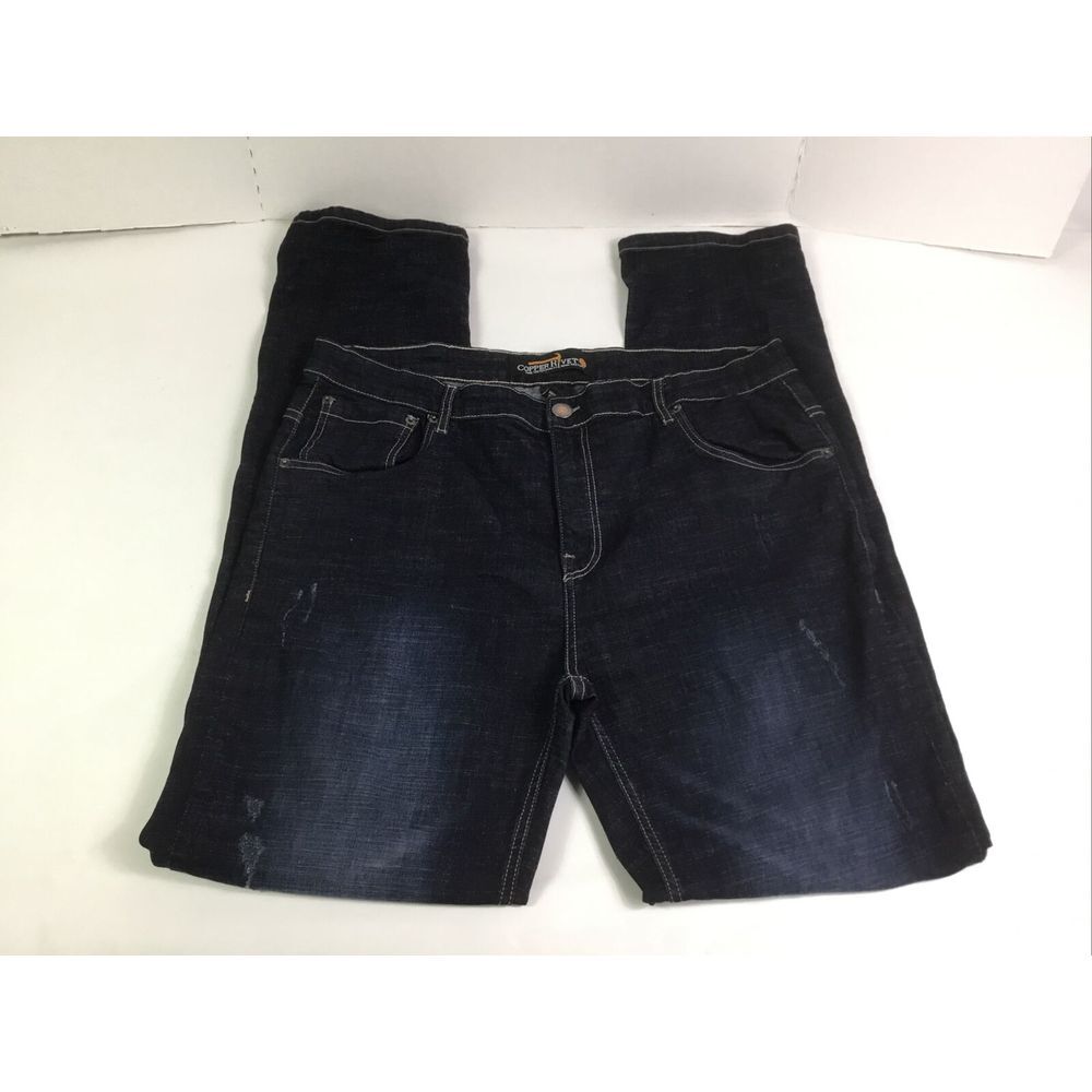 Copper Rivet Jeans mens Denim stretch Pants distressed StreetWear Size 40/34